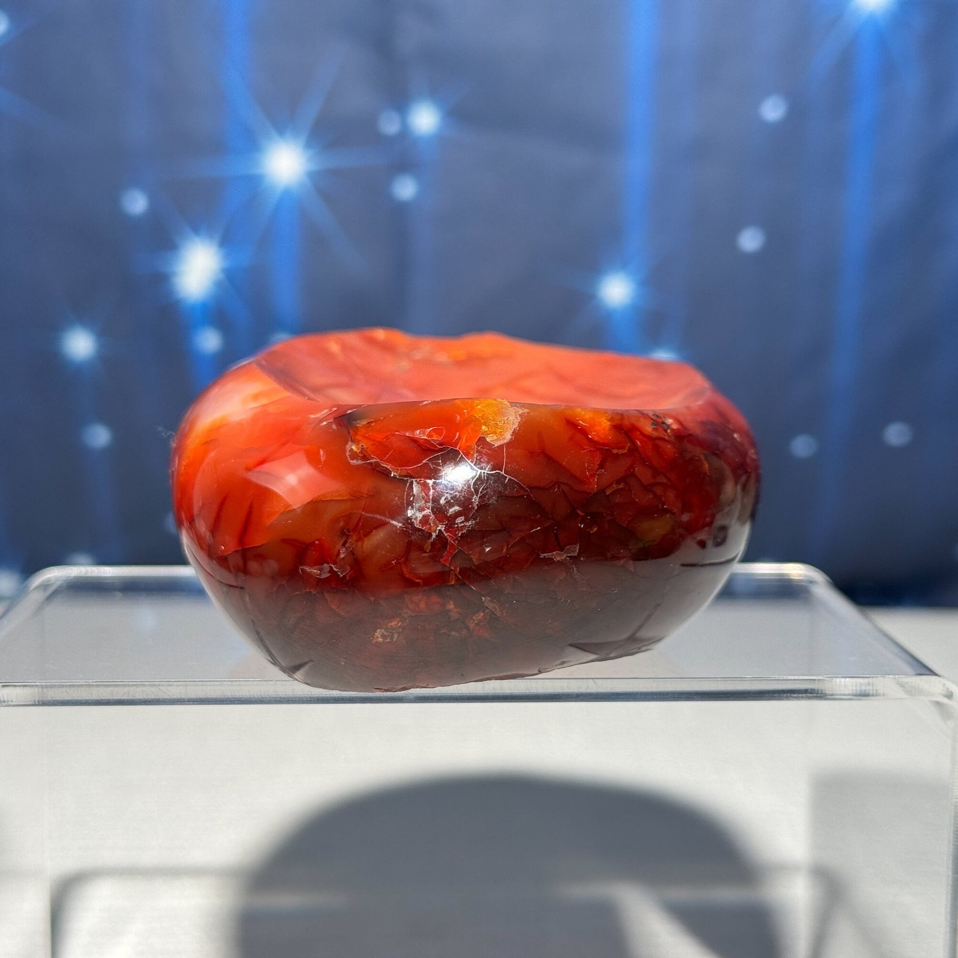 repaired Carnelian bowl | 4 1/4" long | 386 grams