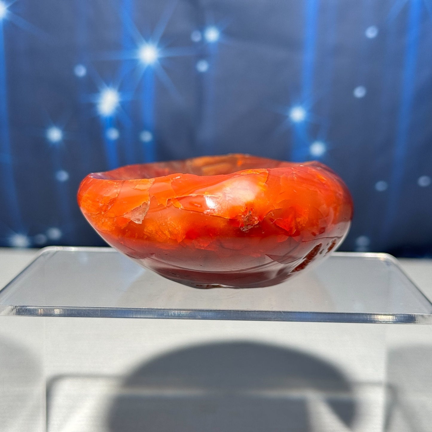 repaired Carnelian bowl | 4 1/4" long | 386 grams