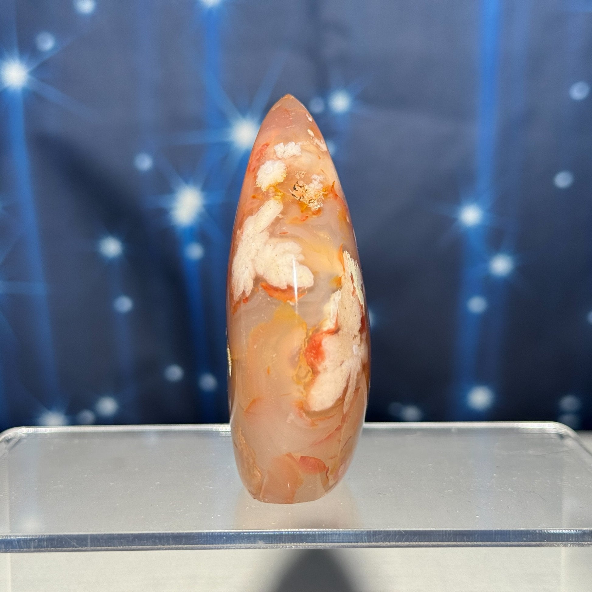 Flower Agate free form | 2 5/8" tall | 118 grams | gorgeous Flower Agate flame | red Flower Agate | pink Flower Agate | Tucson find