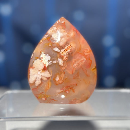 Flower Agate free form | 2 5/8" tall | 118 grams | gorgeous Flower Agate flame | red Flower Agate | pink Flower Agate | Tucson find
