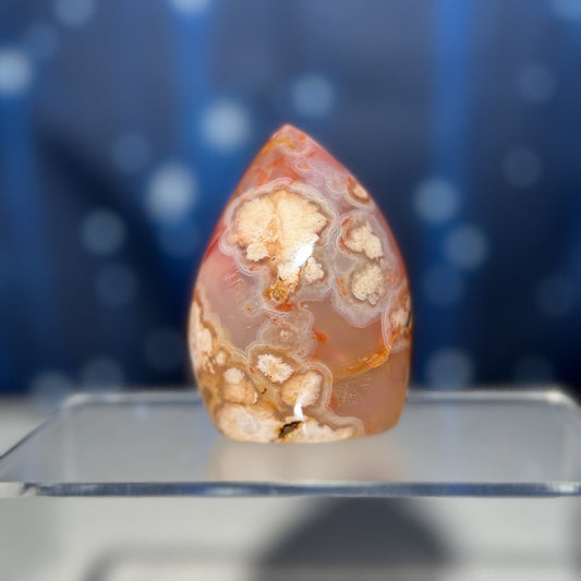 Flower Agate free form | 2 1/2" tall | 144 grams | gorgeous Flower Agate flame | red Flower Agate | pink Flower Agate | Tucson find