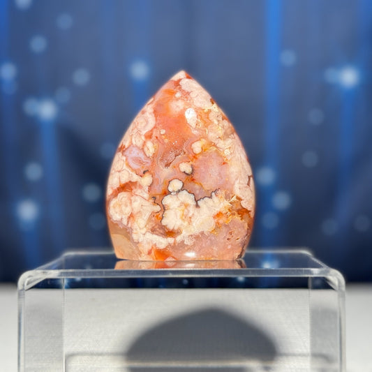 druzy Flower Agate free form | 3 1/4" tall | 216 grams | red flower agate | pink Flower Agate | Tucson find