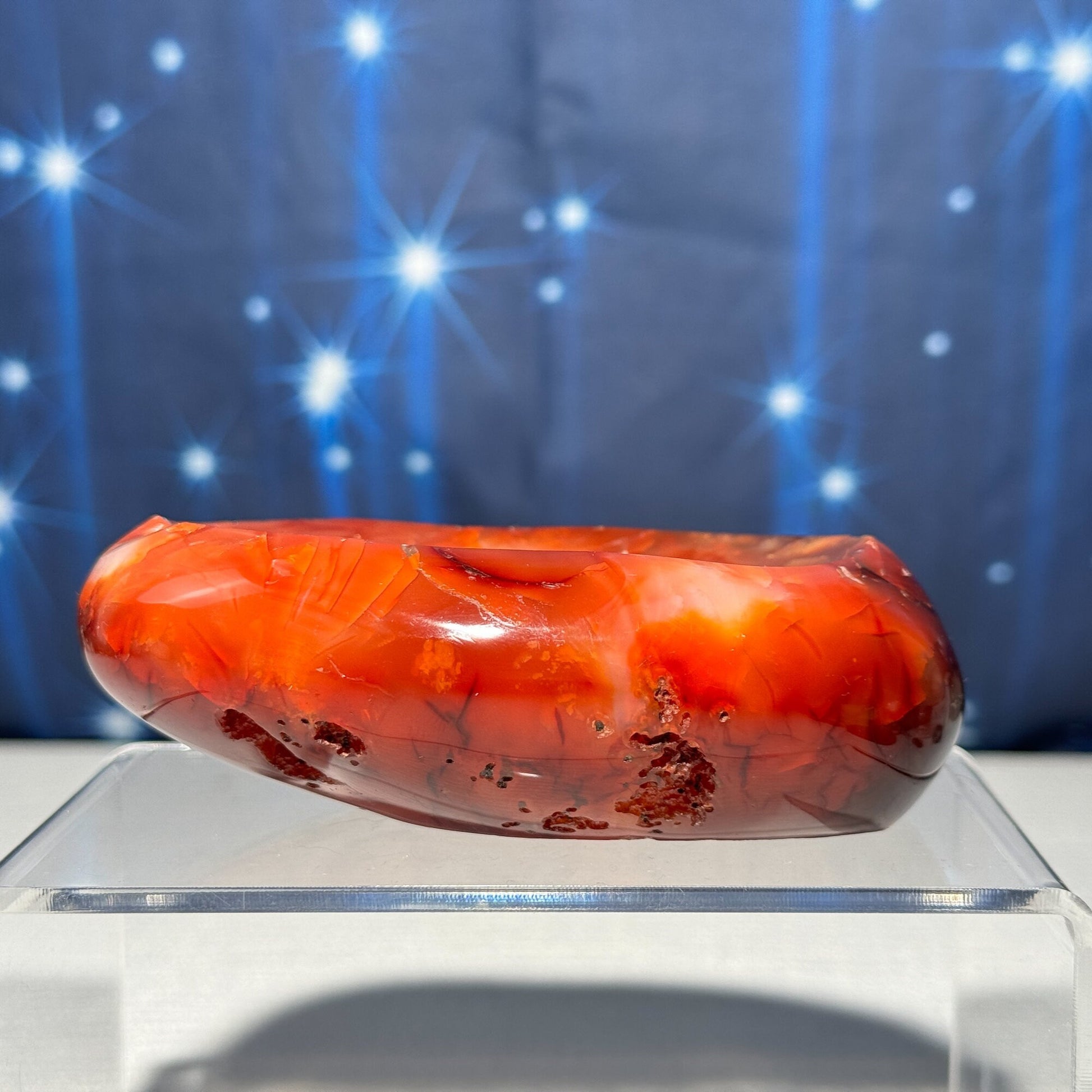 repaired Carnelian bowl | 4 1/4" long | 386 grams