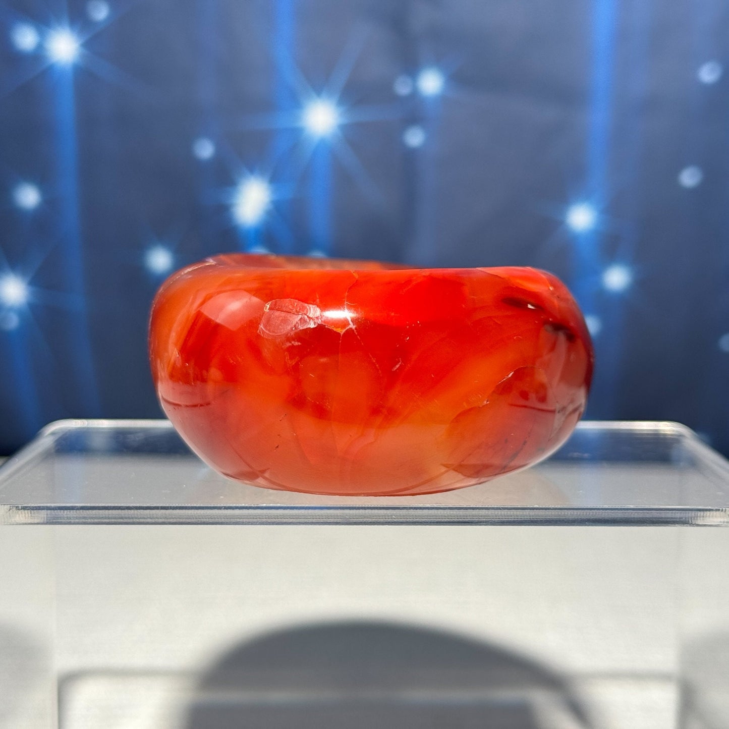 repaired Carnelian bowl | 3 5/8" long | 326 grams