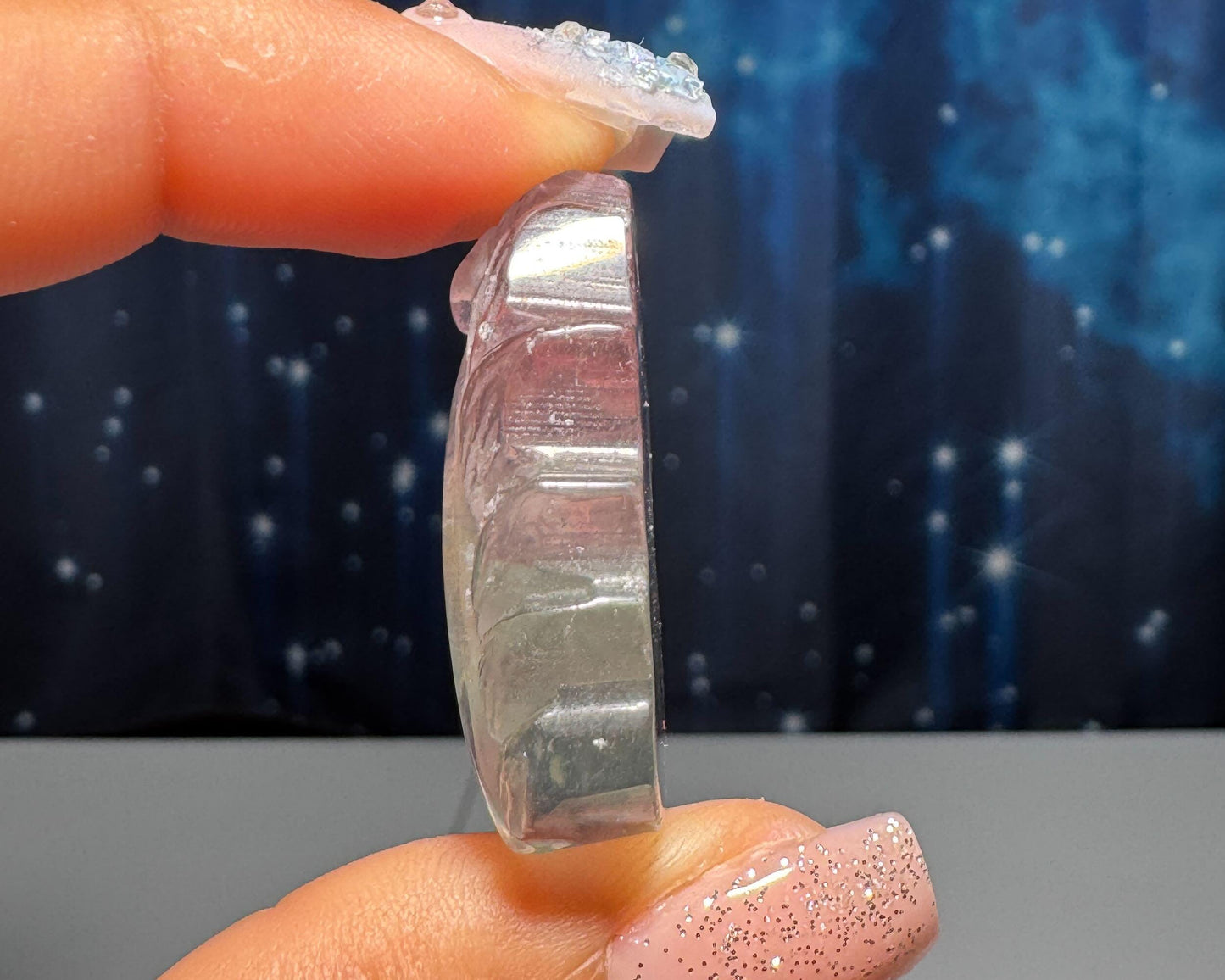 Rainbow Fluorite Unicorn pendant or charm | 17 grams | 1 3/8" long | with a drilled hole