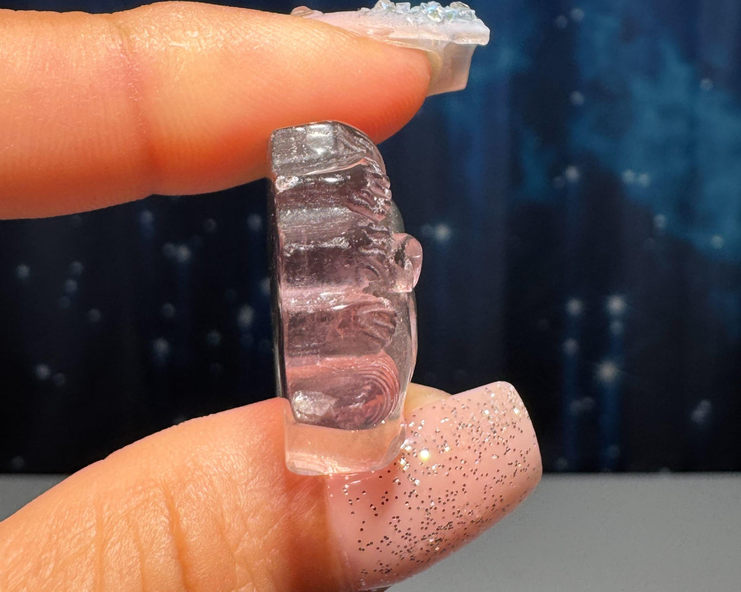 Rainbow Fluorite Unicorn pendant or charm | 17 grams | 1 3/8" long | with a drilled hole