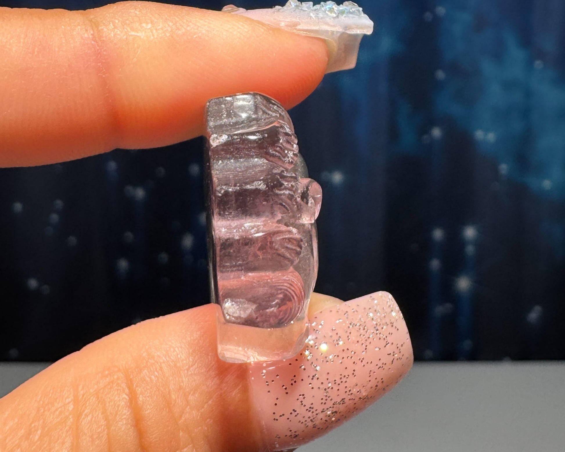 Rainbow Fluorite Unicorn pendant or charm | 17 grams | 1 3/8" long | with a drilled hole