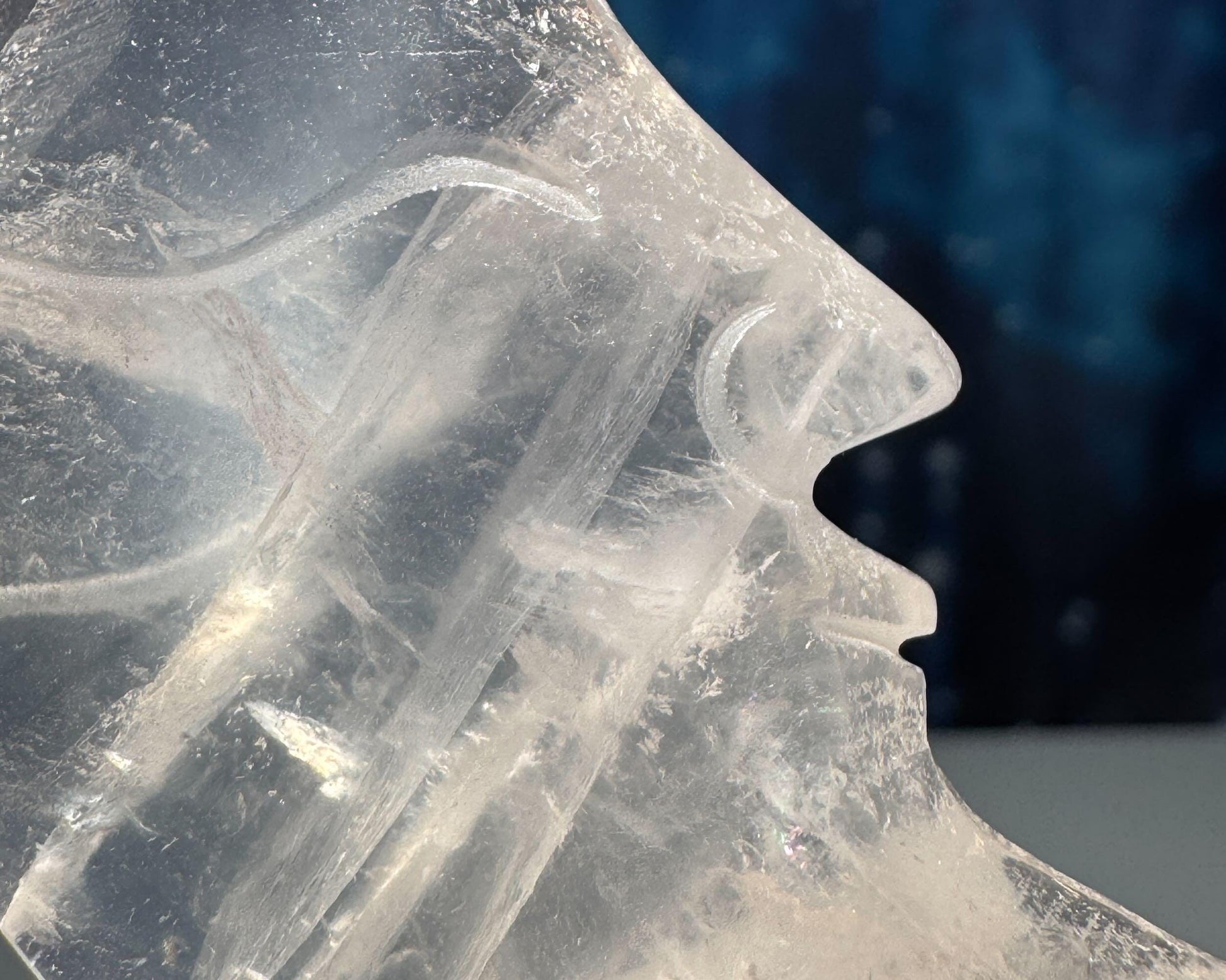 Clear Quartz moon carving | 2 1/4" long | 42 grams
