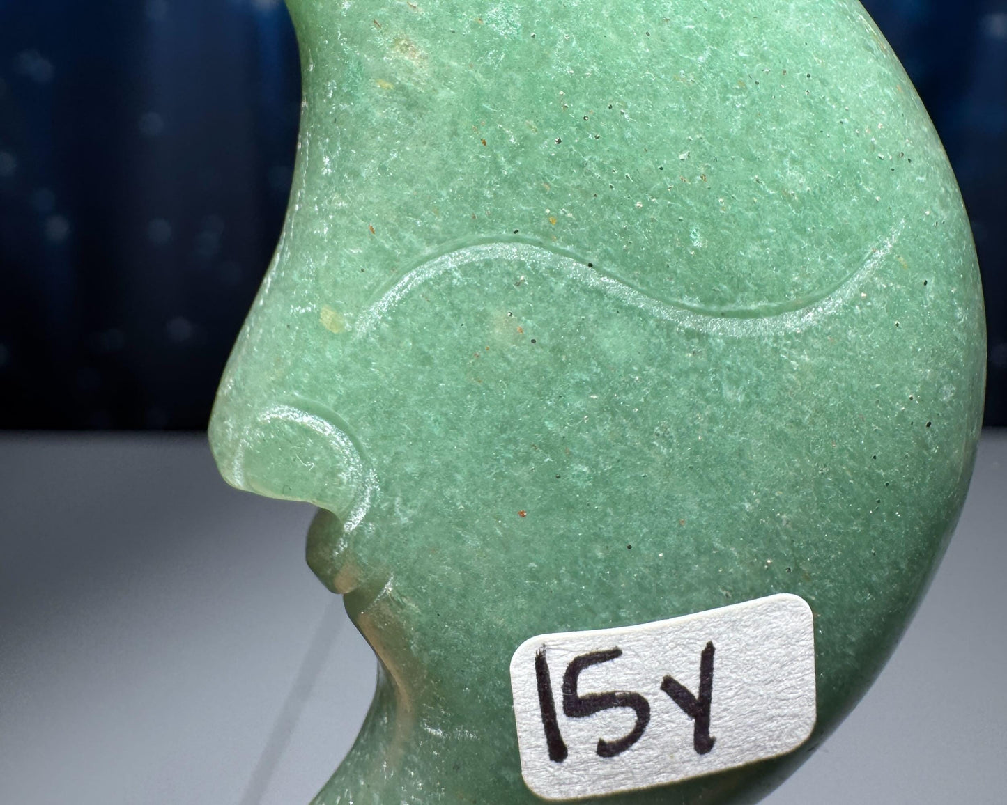 Green Aventurine moon carving | 2 1/8" long | 28 grams