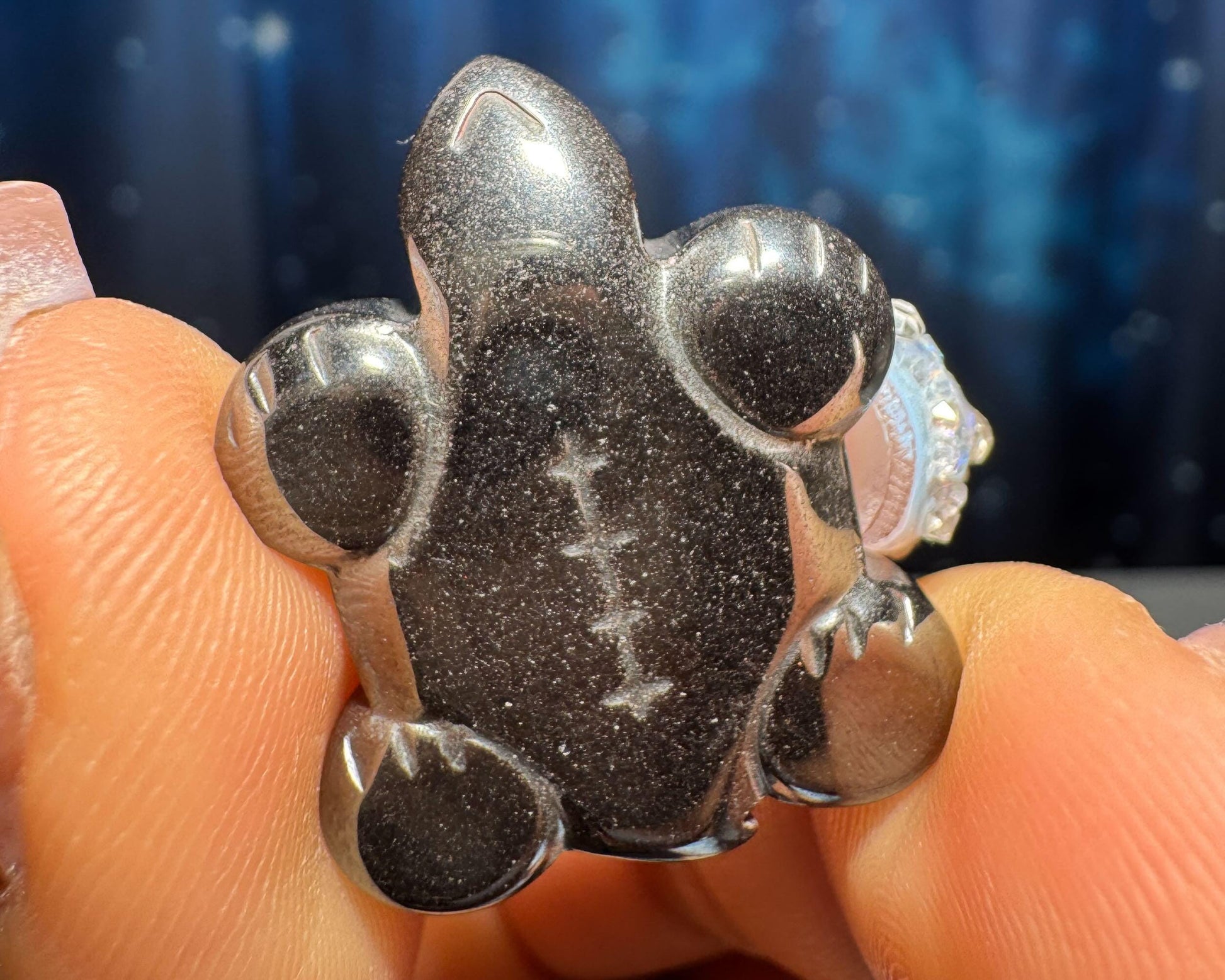 mini Hematite Turtle pendant or charm | 1" long | 11 grams | with a drilled hole