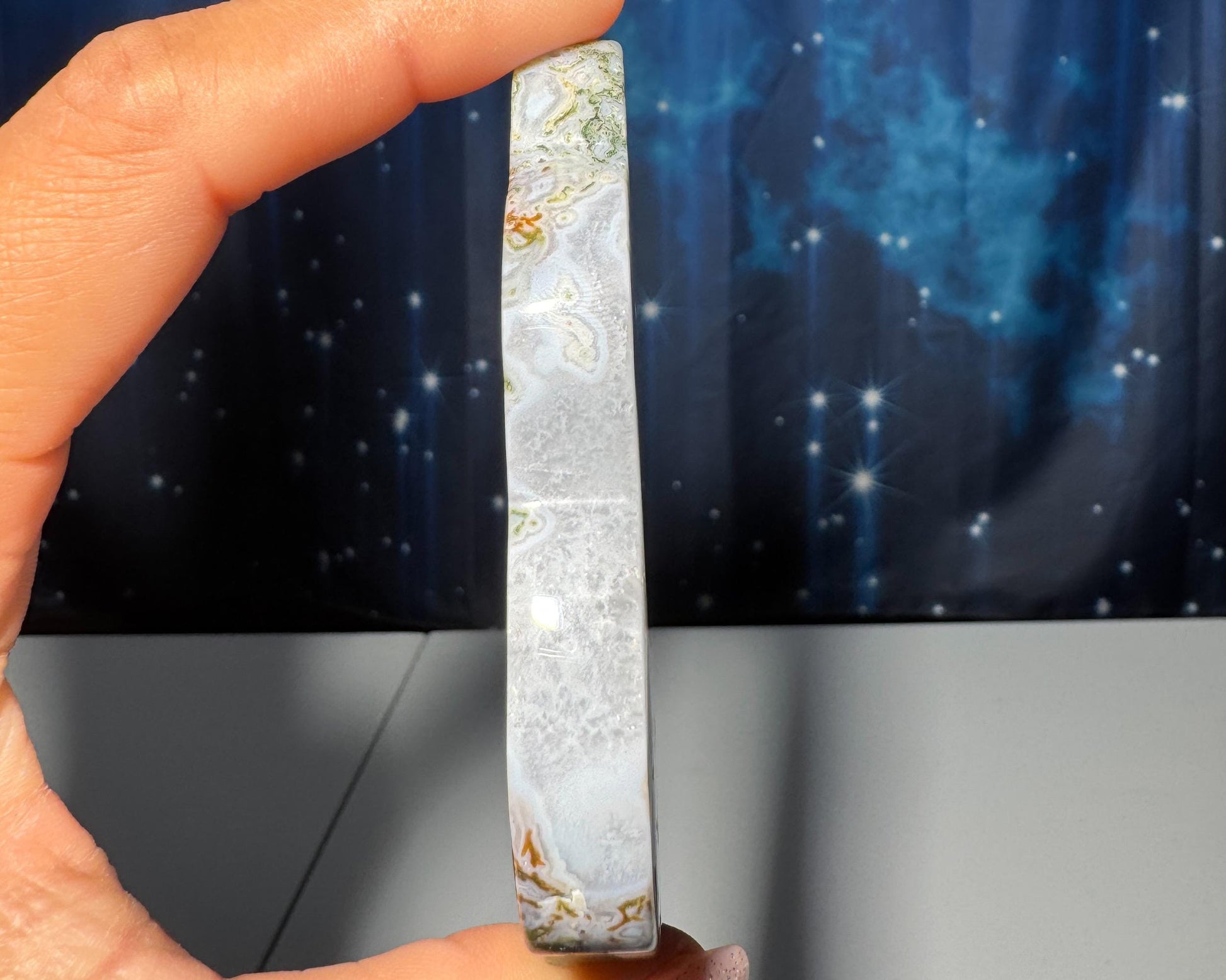 Moss Agate cloud | 3 1/2” long | 76 grams | NOT self-standing