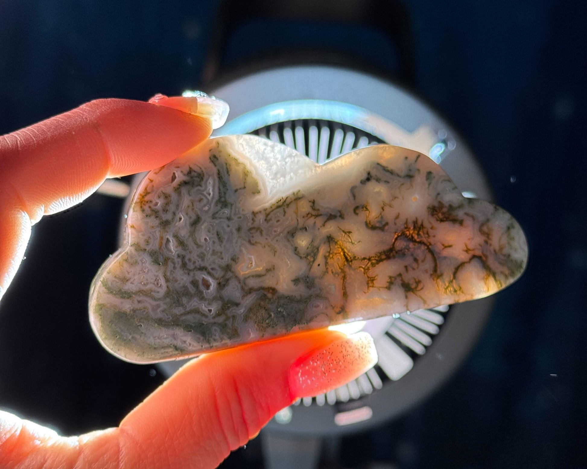 Moss Agate cloud | 3 1/2” long | 76 grams | NOT self-standing