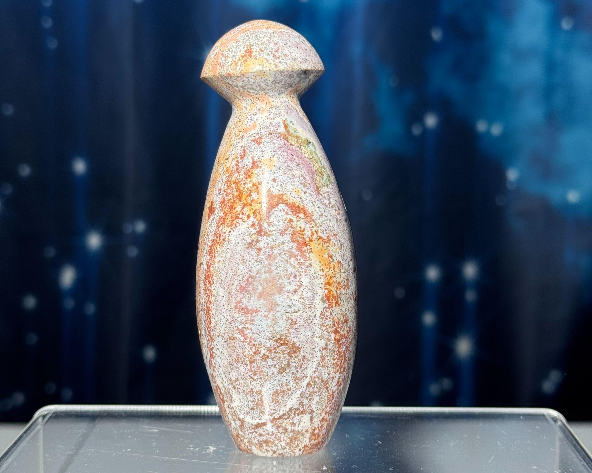 Sea Jasper mushroom carving | 4 1/8" tall | 207 grams