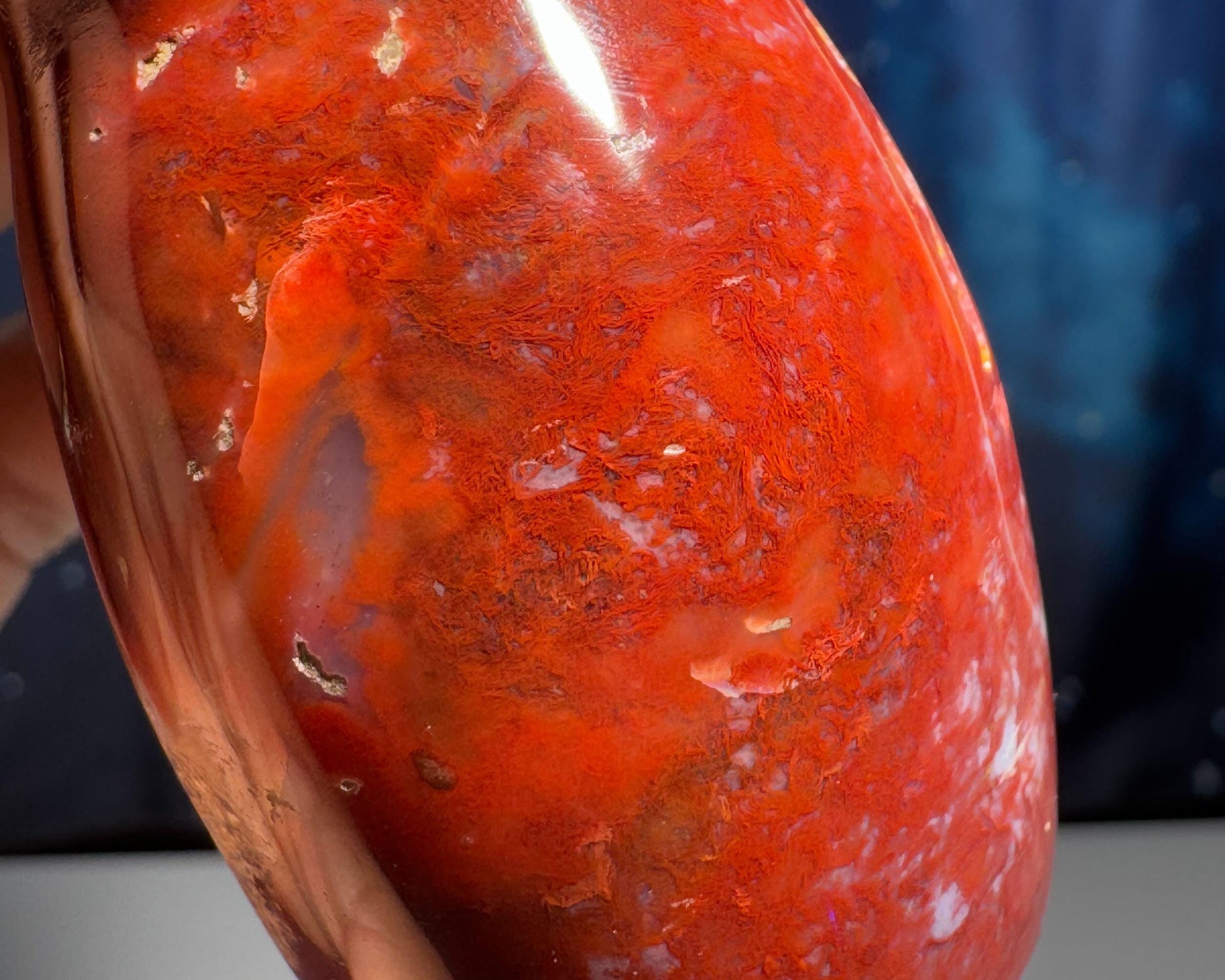 Druzy Red Sea Jasper mushroom carving | 3 1/8" tall | 204 grams