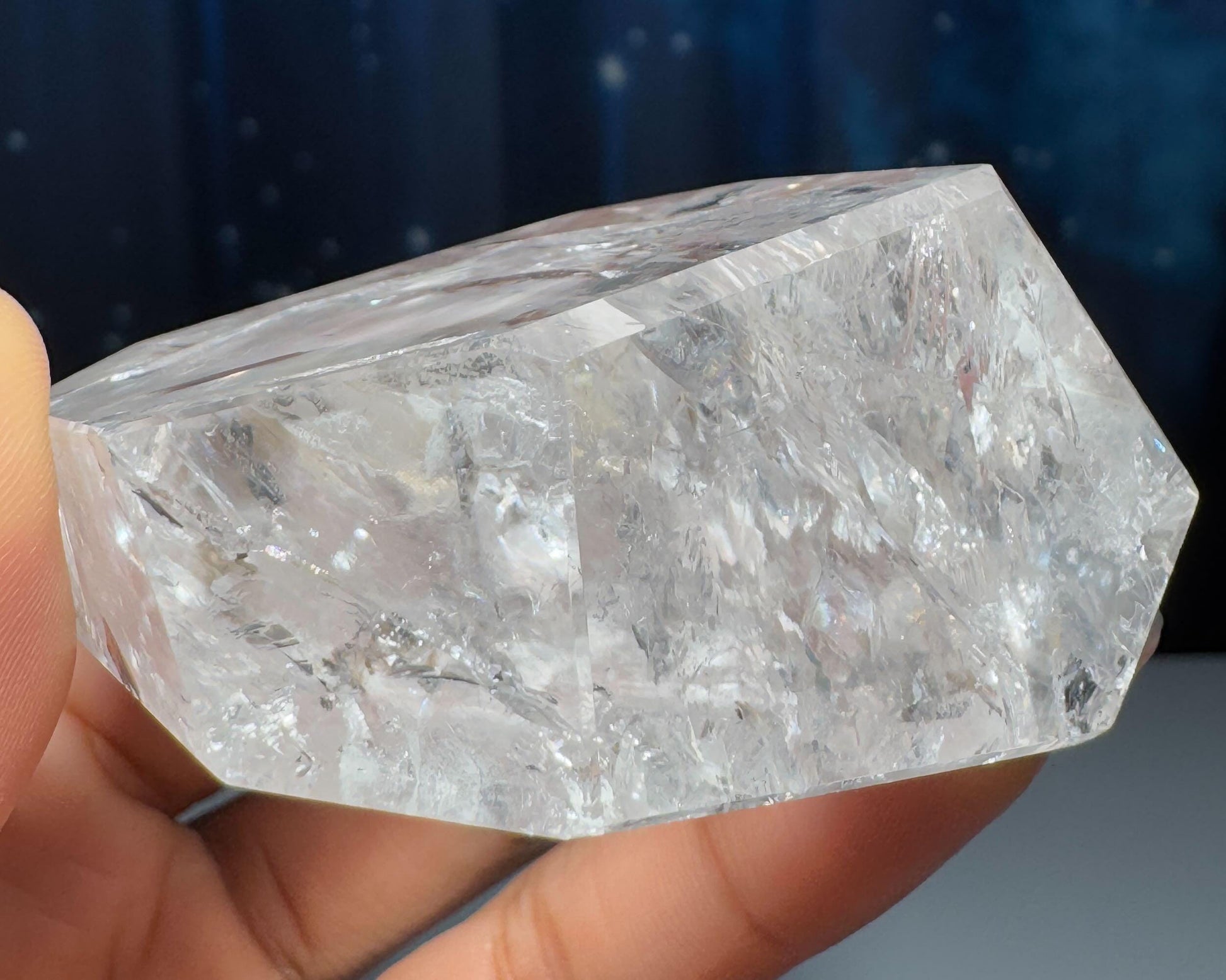 Clear Quartz free form | 2 1/8" long = 128 grams | lots of gorgeous rainbows