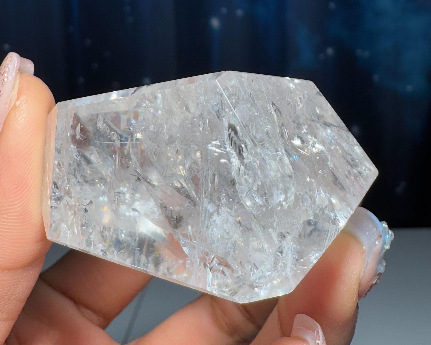 Clear Quartz free form | 2 1/8" long = 128 grams | lots of gorgeous rainbows