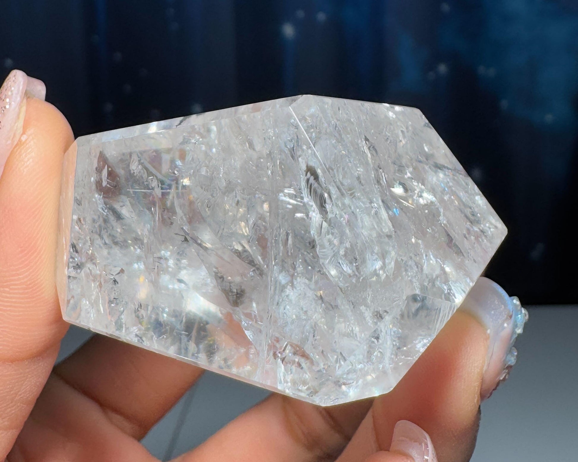 Clear Quartz free form | 2 1/8" long = 128 grams | lots of gorgeous rainbows