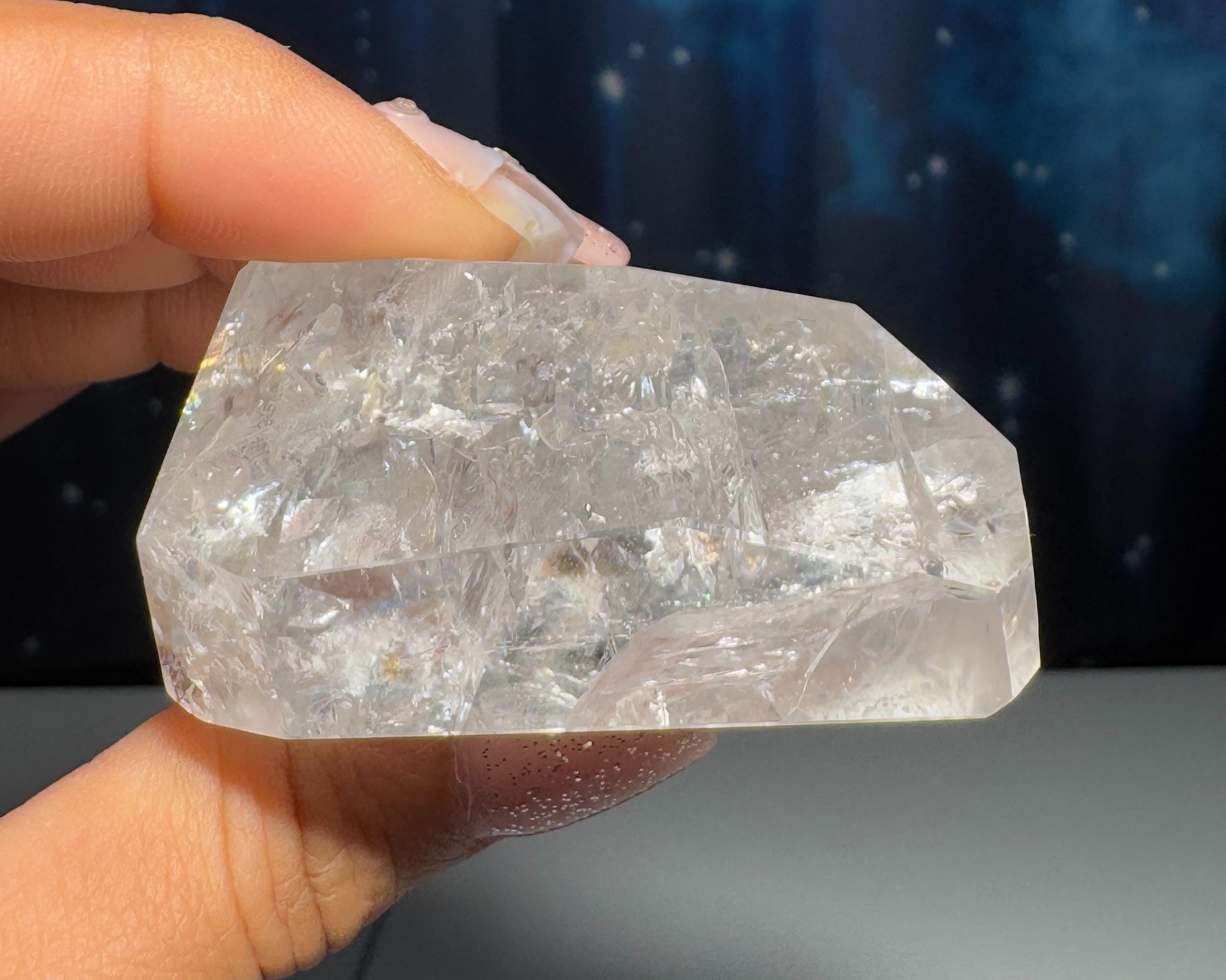 Clear Quartz free form | 2 1/8" long = 128 grams | lots of gorgeous rainbows