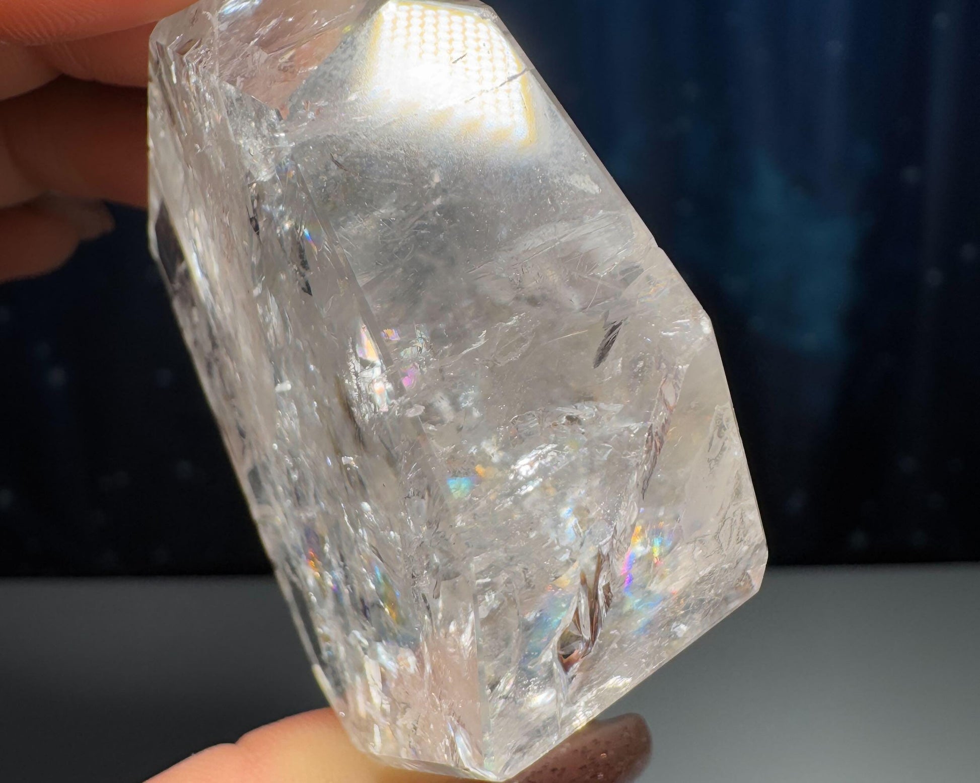 Clear Quartz free form | 2 1/8" long = 128 grams | lots of gorgeous rainbows