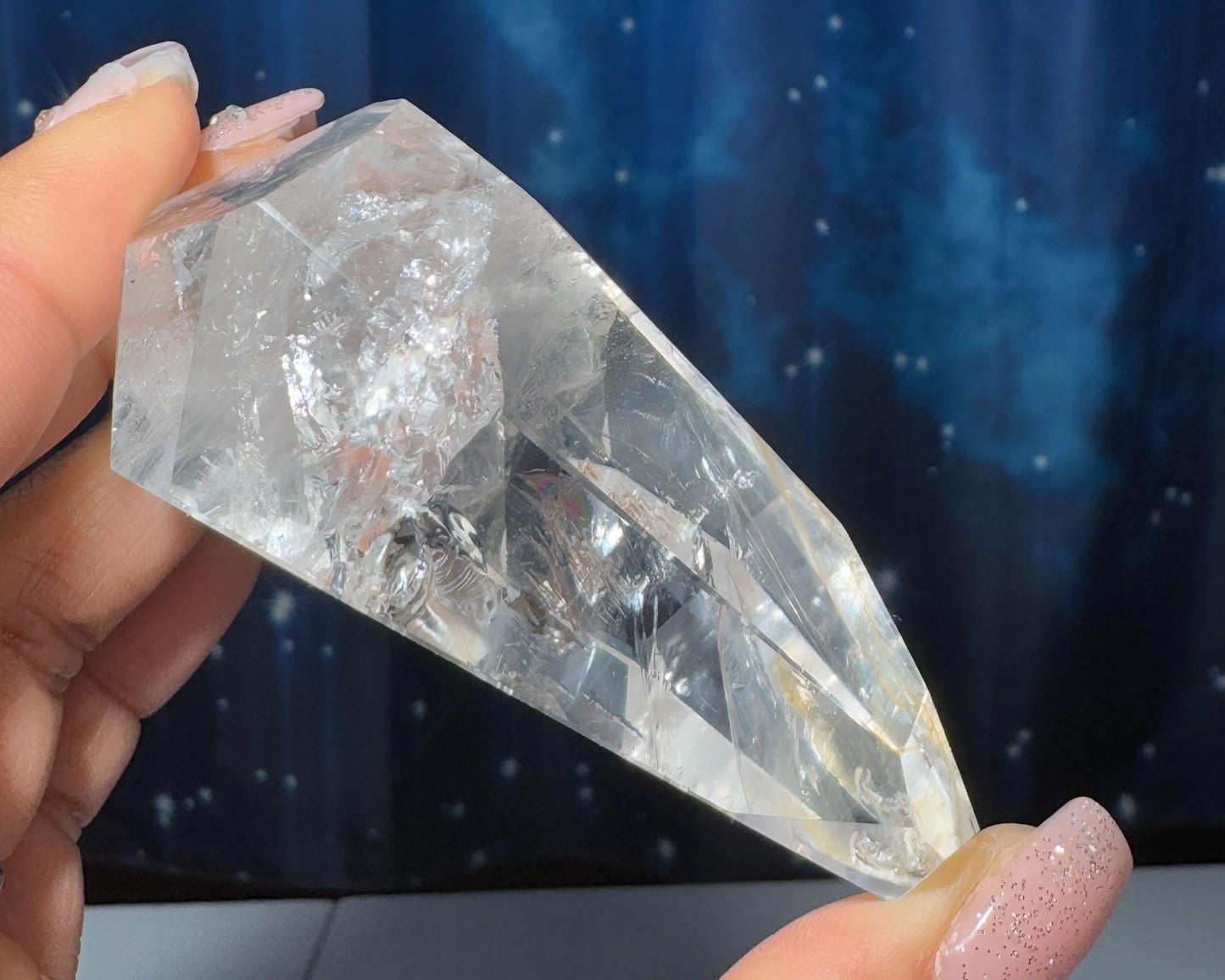 Clear Quartz free form | 3 1/8" long | 130 grams | lots of gorgeous rainbows