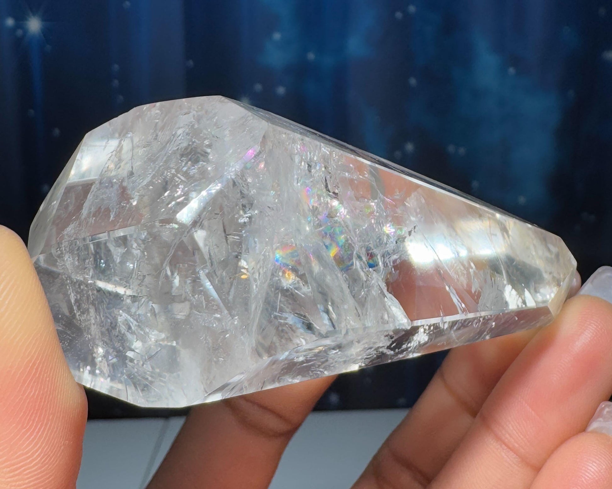 Clear Quartz free form | 3 1/8" long | 130 grams | lots of gorgeous rainbows