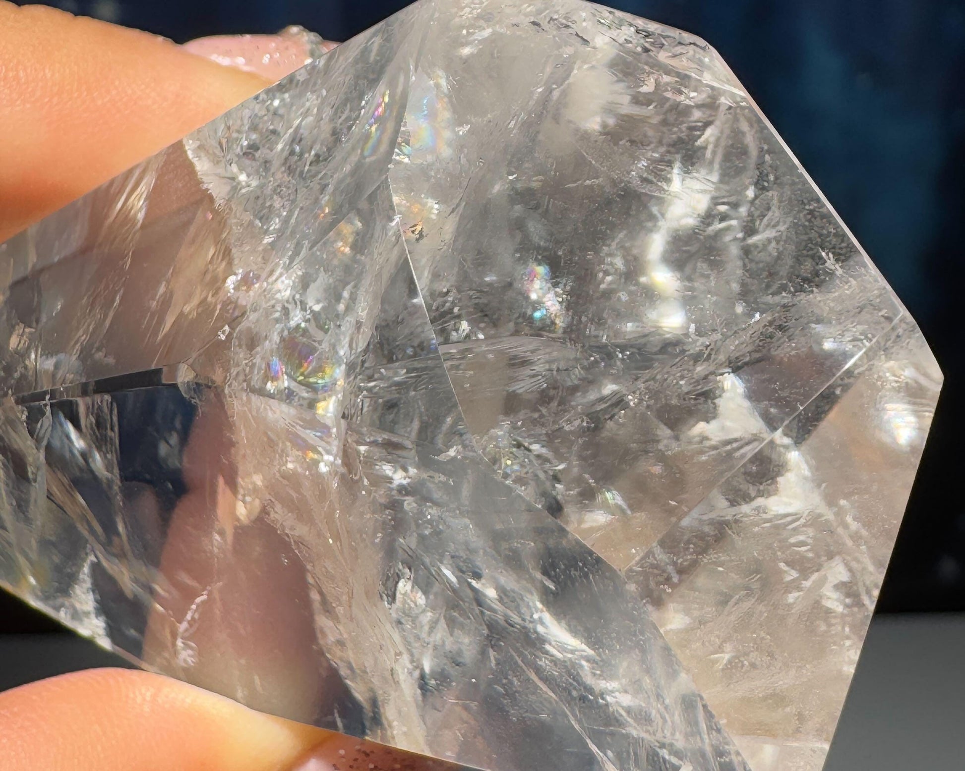 Clear Quartz free form | 3 1/8" long | 130 grams | lots of gorgeous rainbows