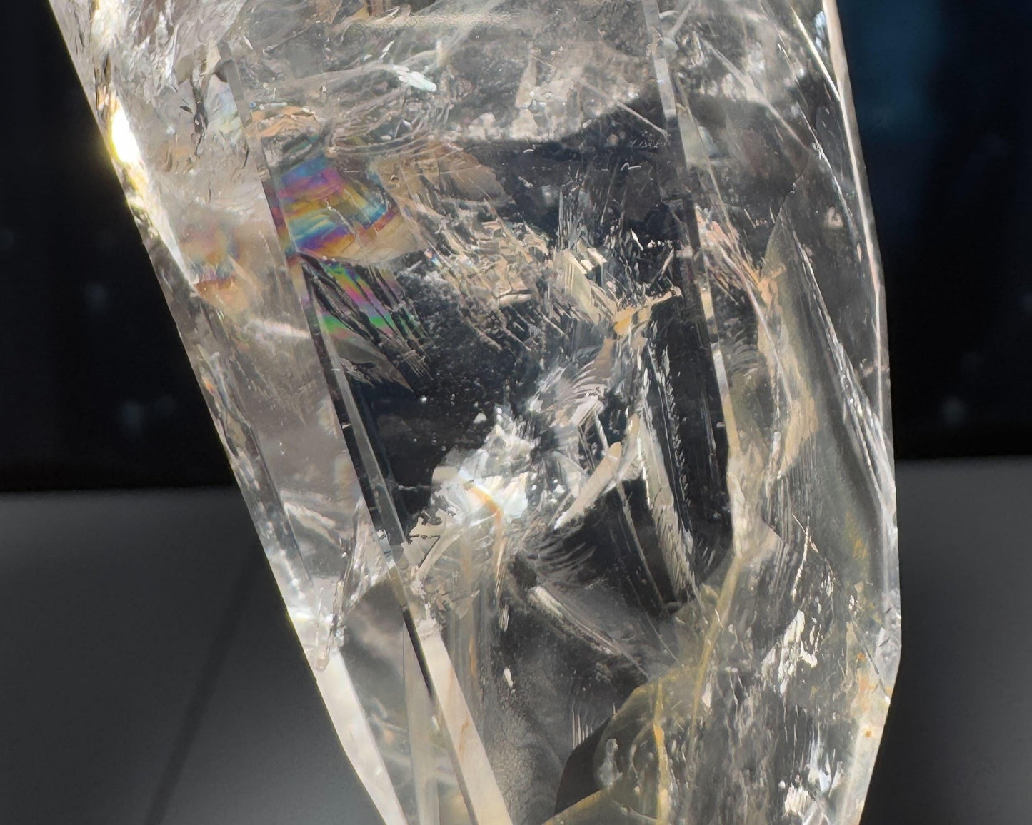 Clear Quartz free form | 3 1/8" long | 130 grams | lots of gorgeous rainbows