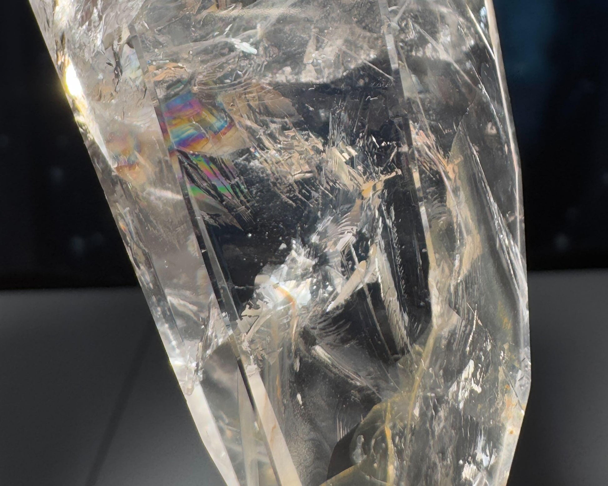 Clear Quartz free form | 3 1/8" long | 130 grams | lots of gorgeous rainbows
