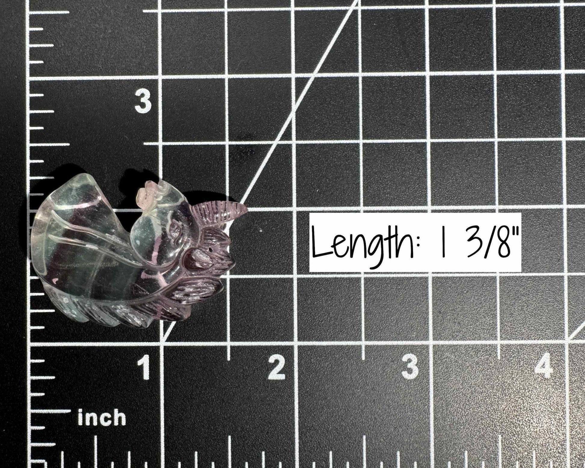Rainbow Fluorite Unicorn pendant or charm | 17 grams | 1 3/8" long | with a drilled hole