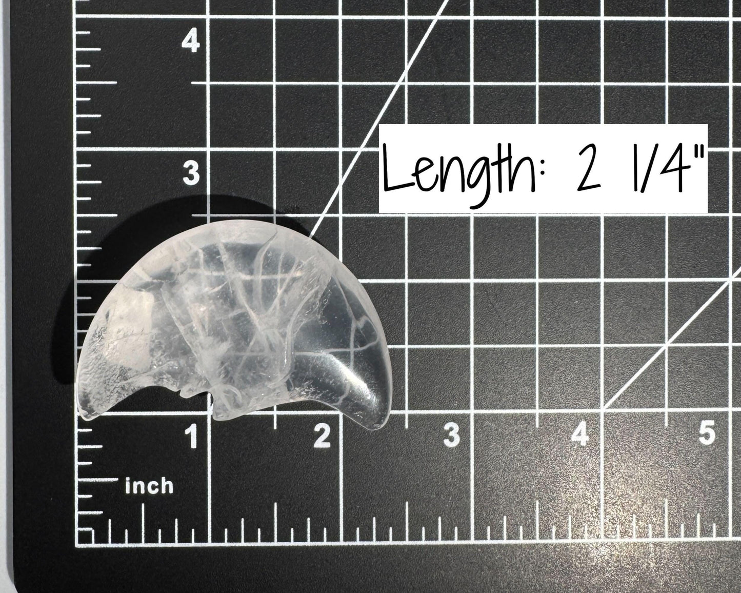 Clear Quartz moon carving | 2 1/4" long | 42 grams