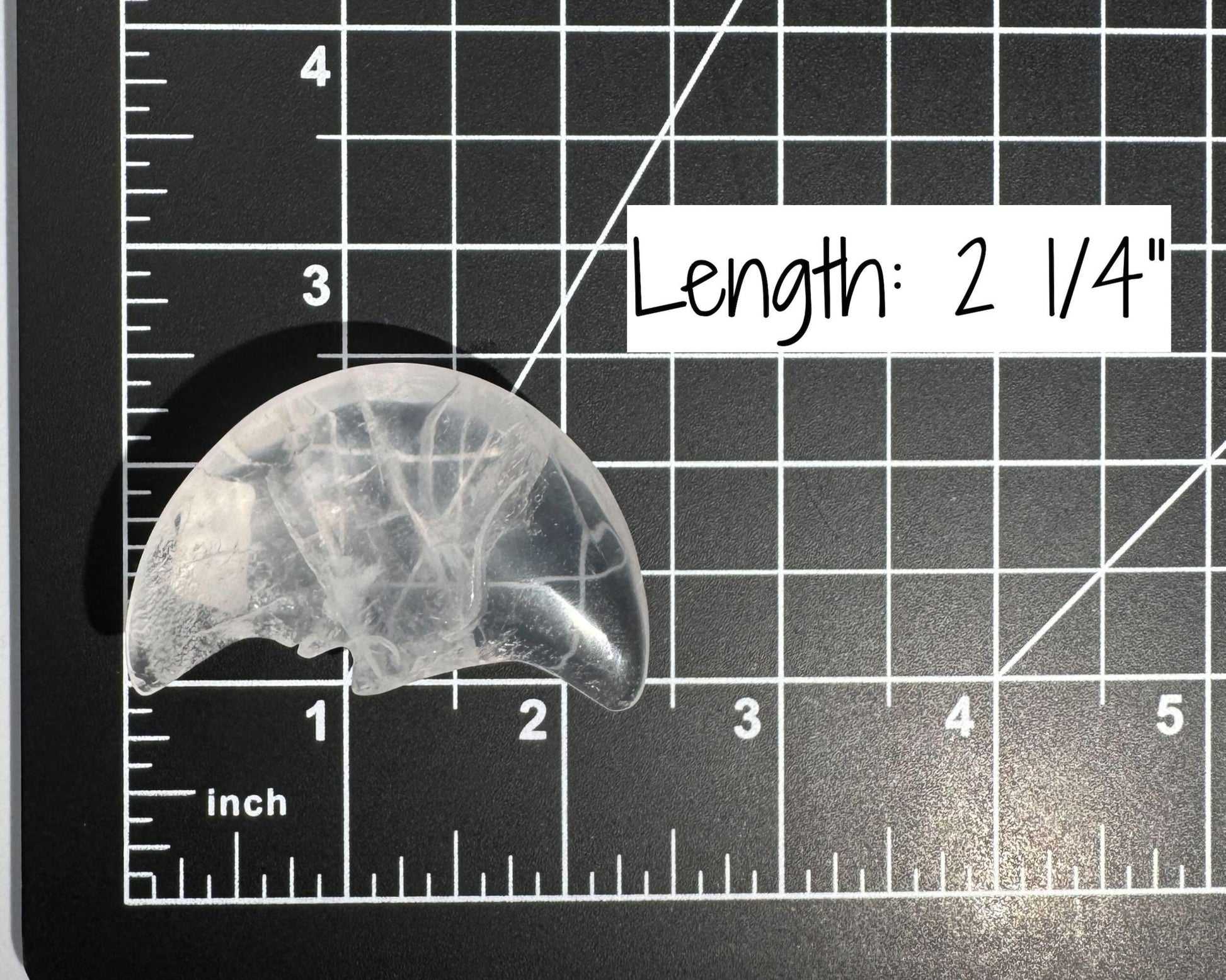Clear Quartz moon carving | 2 1/4" long | 42 grams