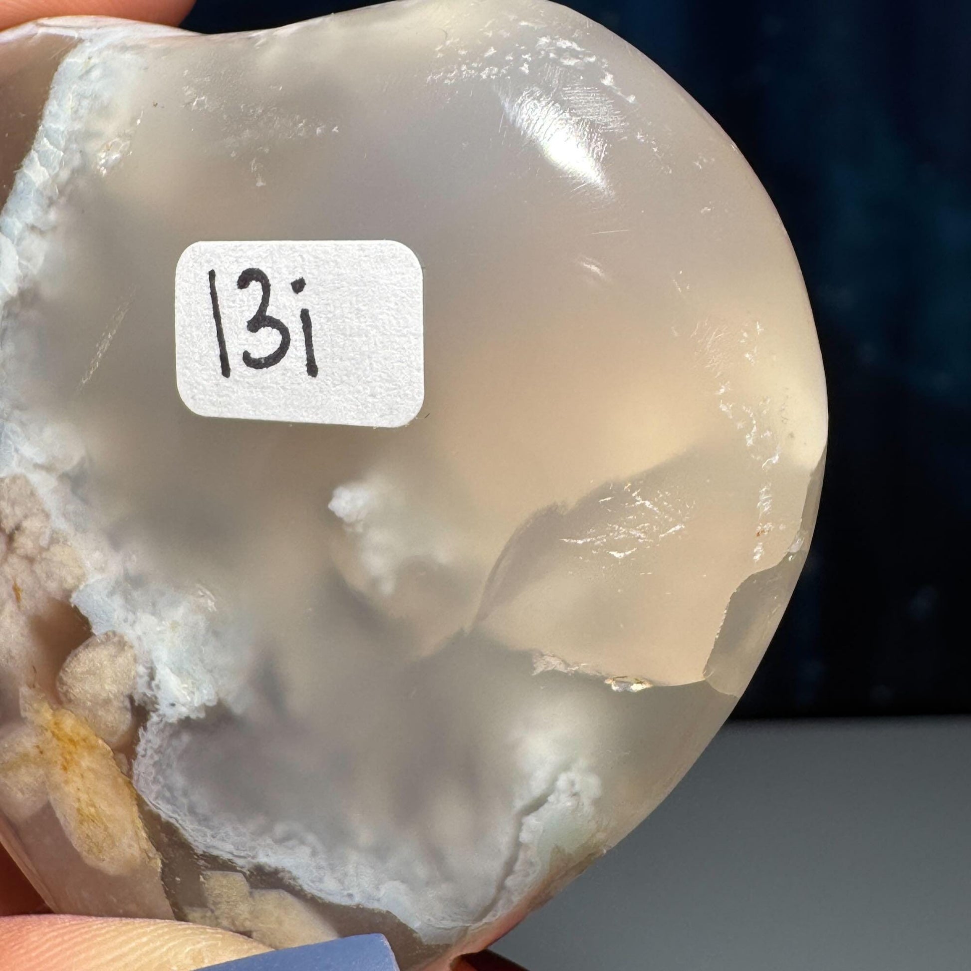 Flower Agate heart | 2 1/4" long | 85 grams | Damage discount | stand included