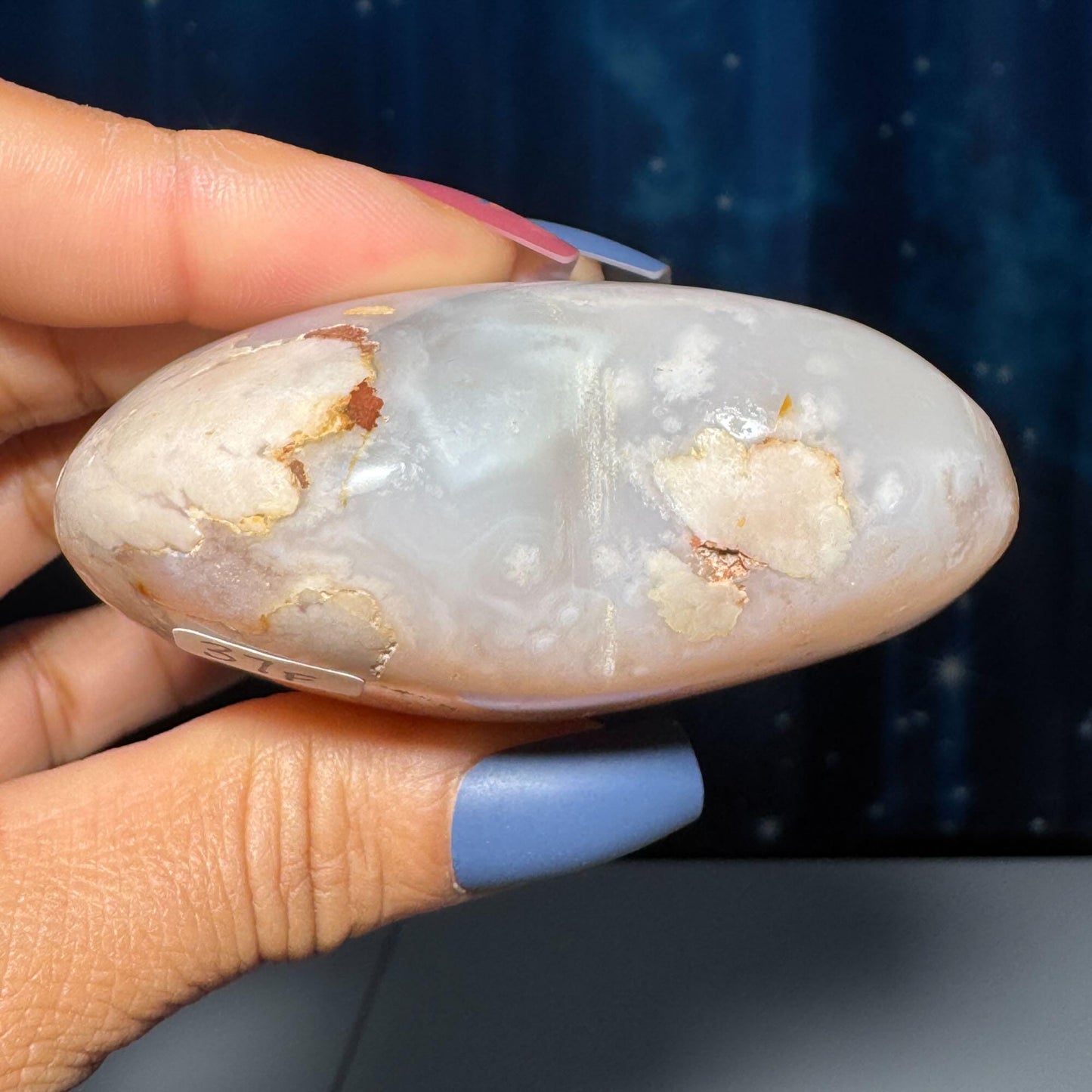 Flower Agate heart | 2 5/8" long | 179 grams | stand included