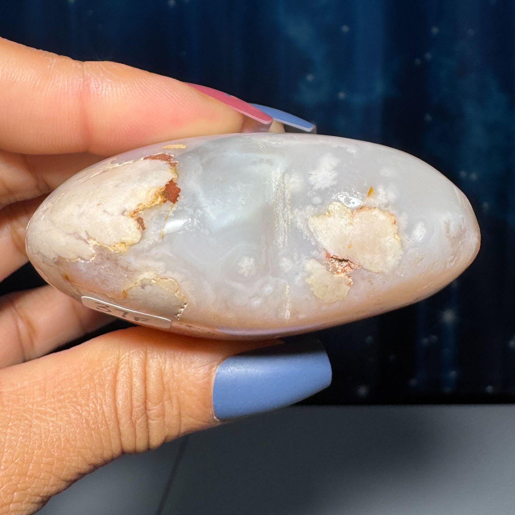 Flower Agate heart | 2 5/8" long | 179 grams | stand included