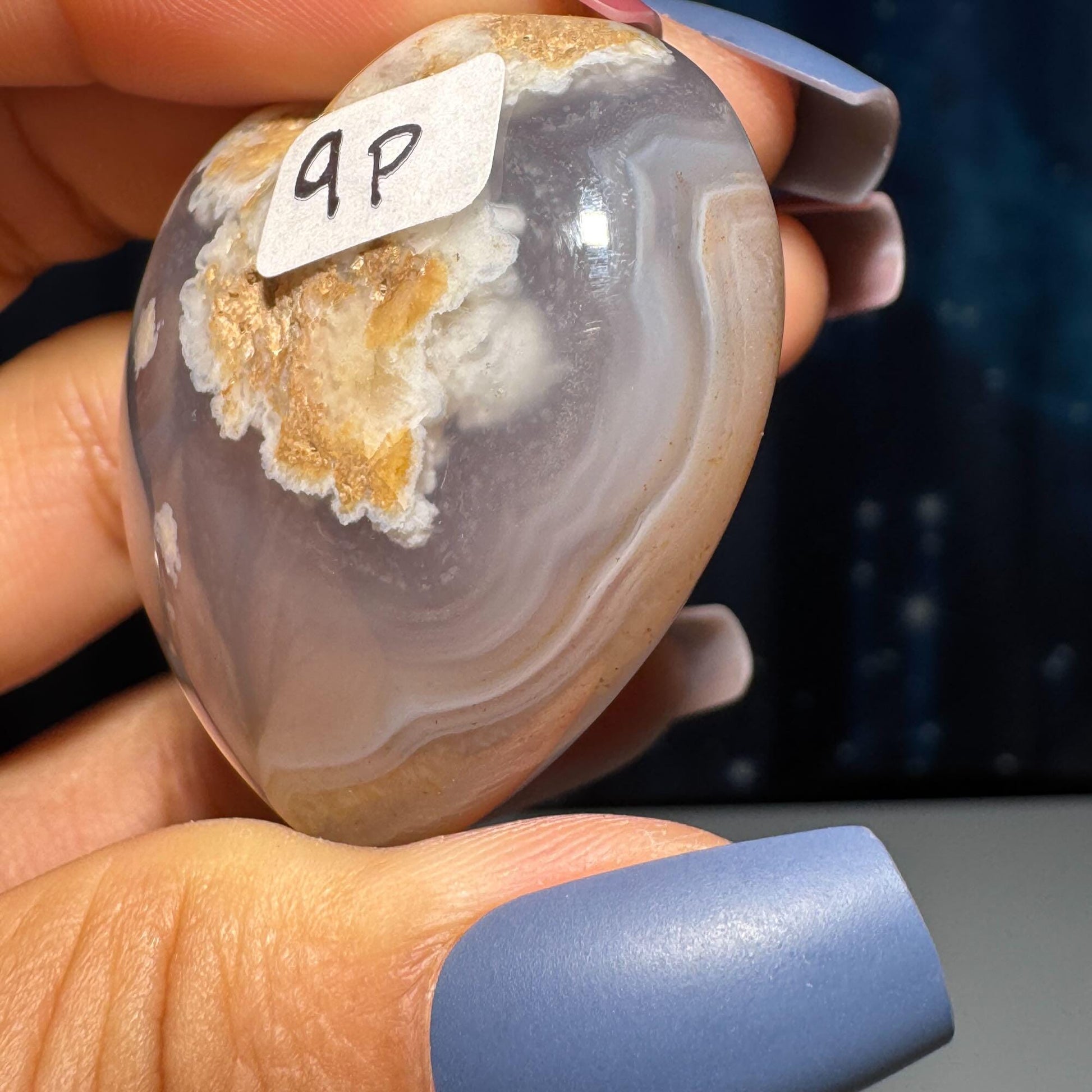 Flower Agate heart | 1 3/4" long | 48 grams | stand included