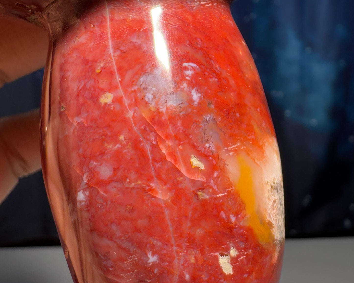Druzy Red Sea Jasper mushroom carving | 3 1/8" tall | 204 grams