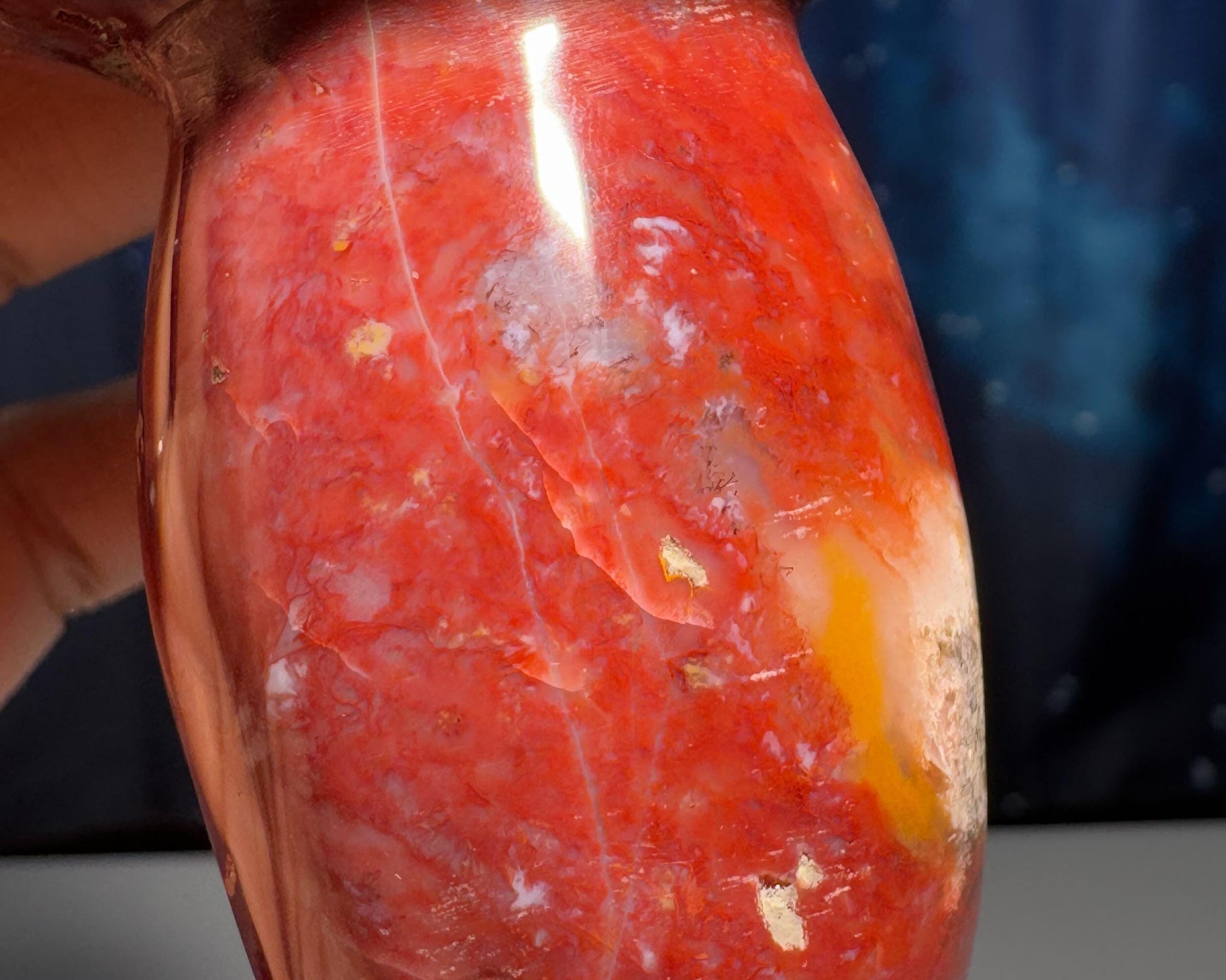 Druzy Red Sea Jasper mushroom carving | 3 1/8" tall | 204 grams