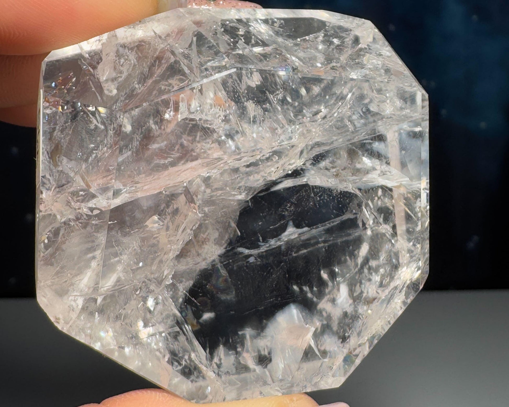 Clear Quartz free form | 2 1/8" long = 128 grams | lots of gorgeous rainbows