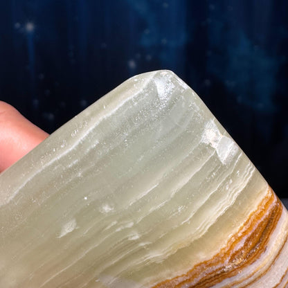 Banded Calcite heart | 3 3/8" wide | 193 grams | stand included | banded marble