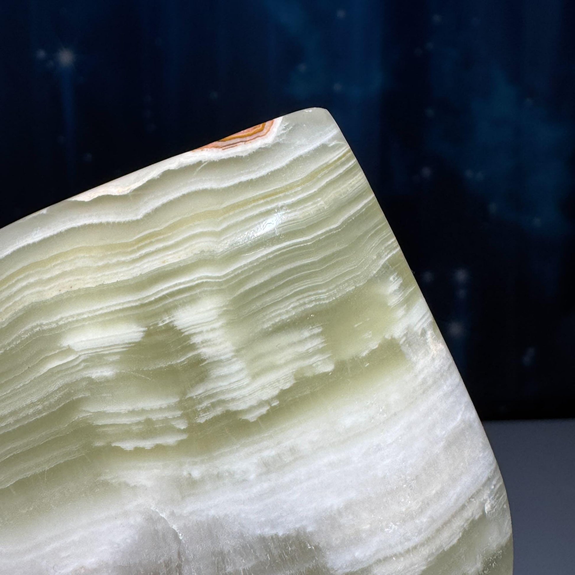 Banded Calcite heart | 3 3/8" wide | 201 grams | stand included| banded Marble