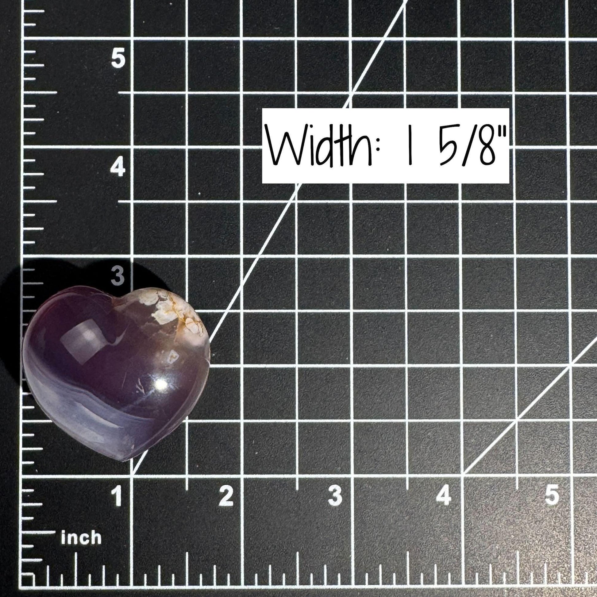 mini Agate heart | 1 5/8" wide | 46 grams | stand included
