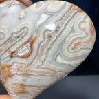Mexico Crazy Lace Agate heart | 2 1/4" wide | 82 grams | self-standing