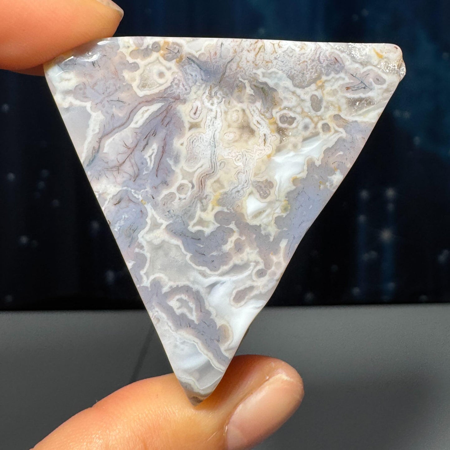 Moss Agate chunk | 2 1/4" long | 53 grams | Moss Agate triangle