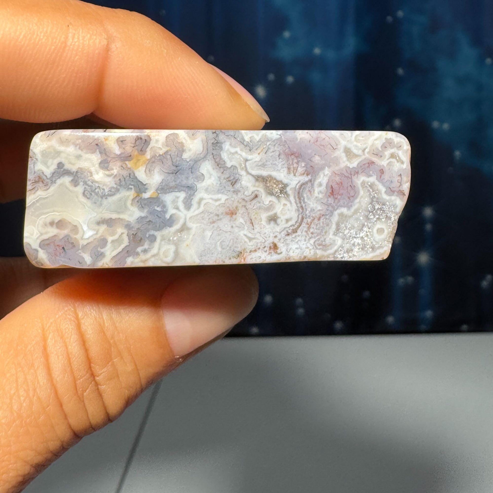 Moss Agate chunk | 2 1/4" long | 53 grams | Moss Agate triangle