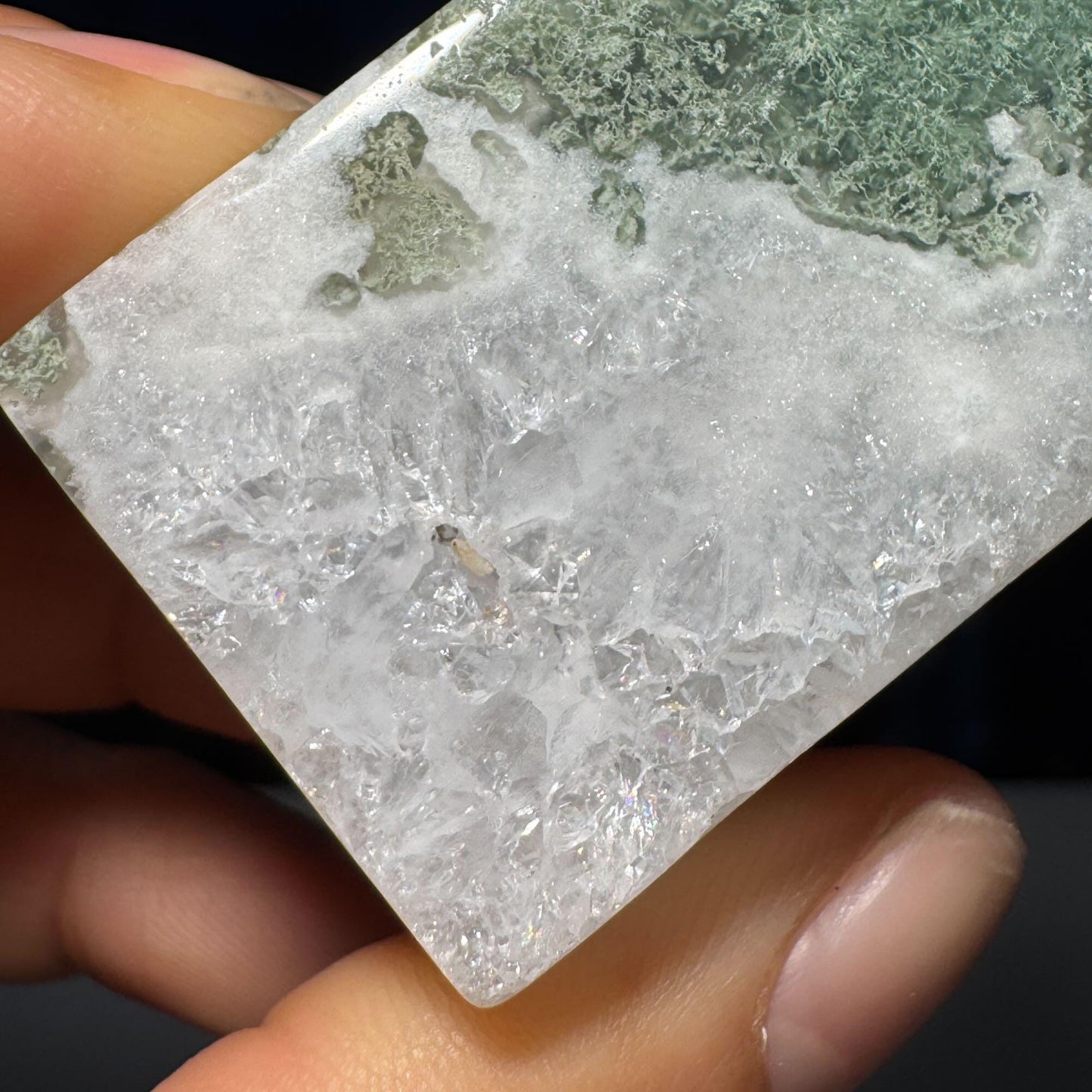Moss Agate chunk | 2" long | 76 grams | rectangular Moss Agate
