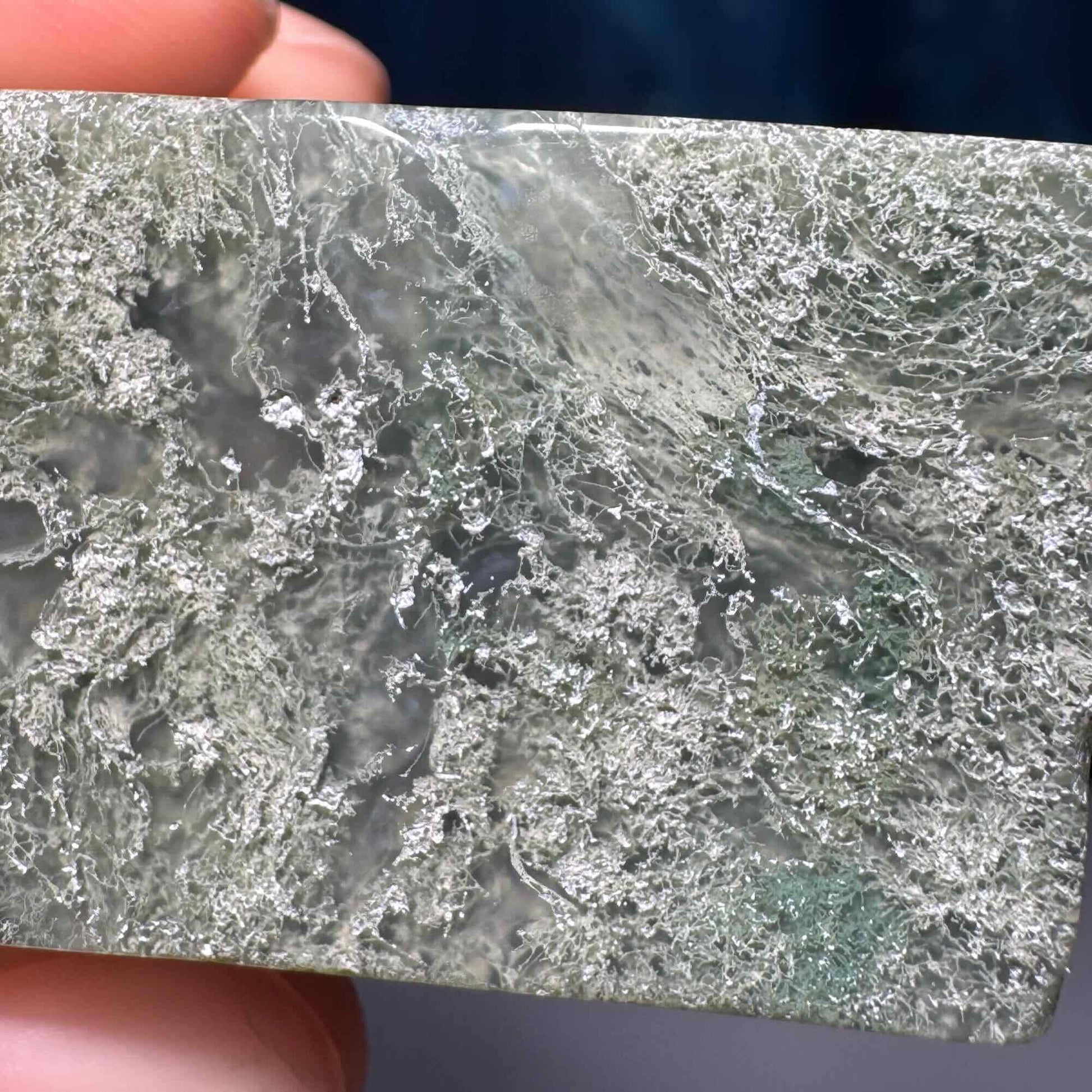 Moss Agate chunk | 2" long | 76 grams | rectangular Moss Agate