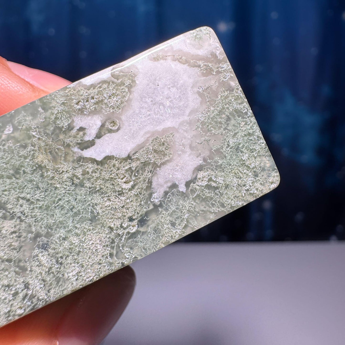 Moss Agate chunk | 2" long | 76 grams | rectangular Moss Agate