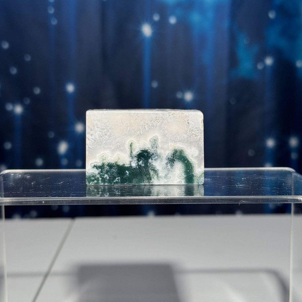 Moss Agate chunk | 2" long | 87 grams | rectangular Moss Agate