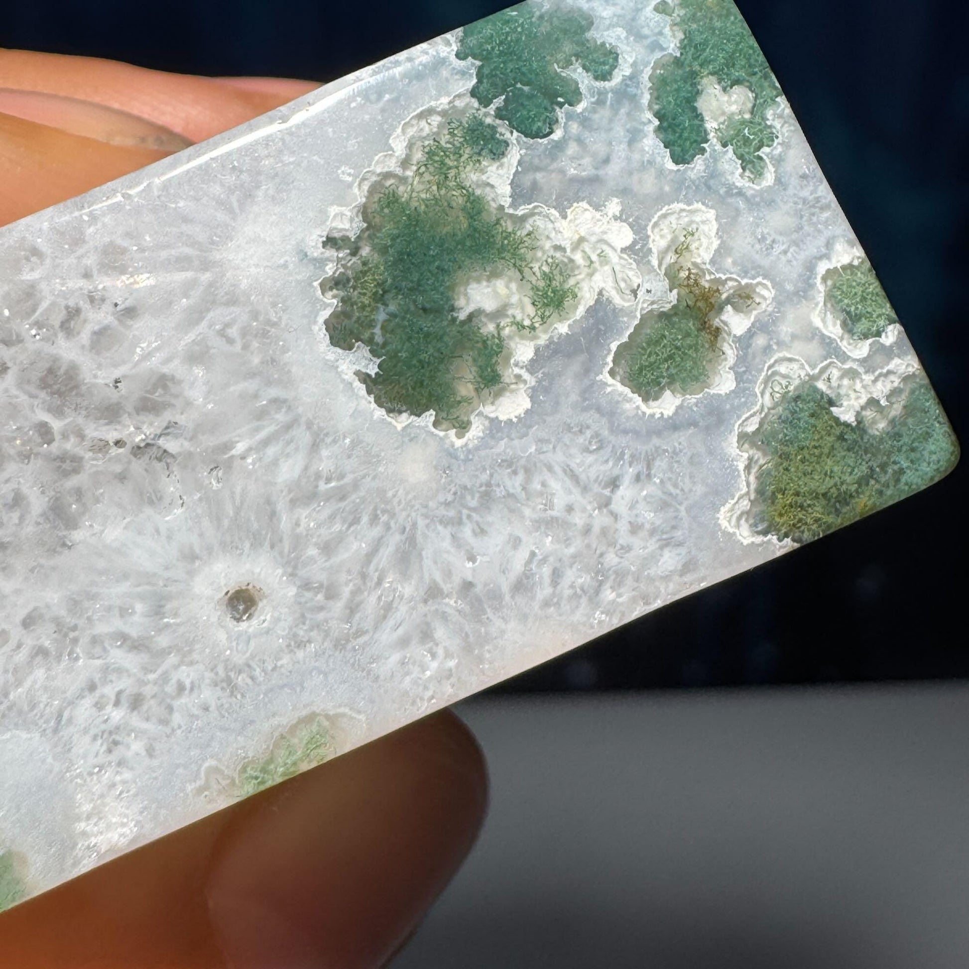 Moss Agate chunk | 2" long | 87 grams | rectangular Moss Agate