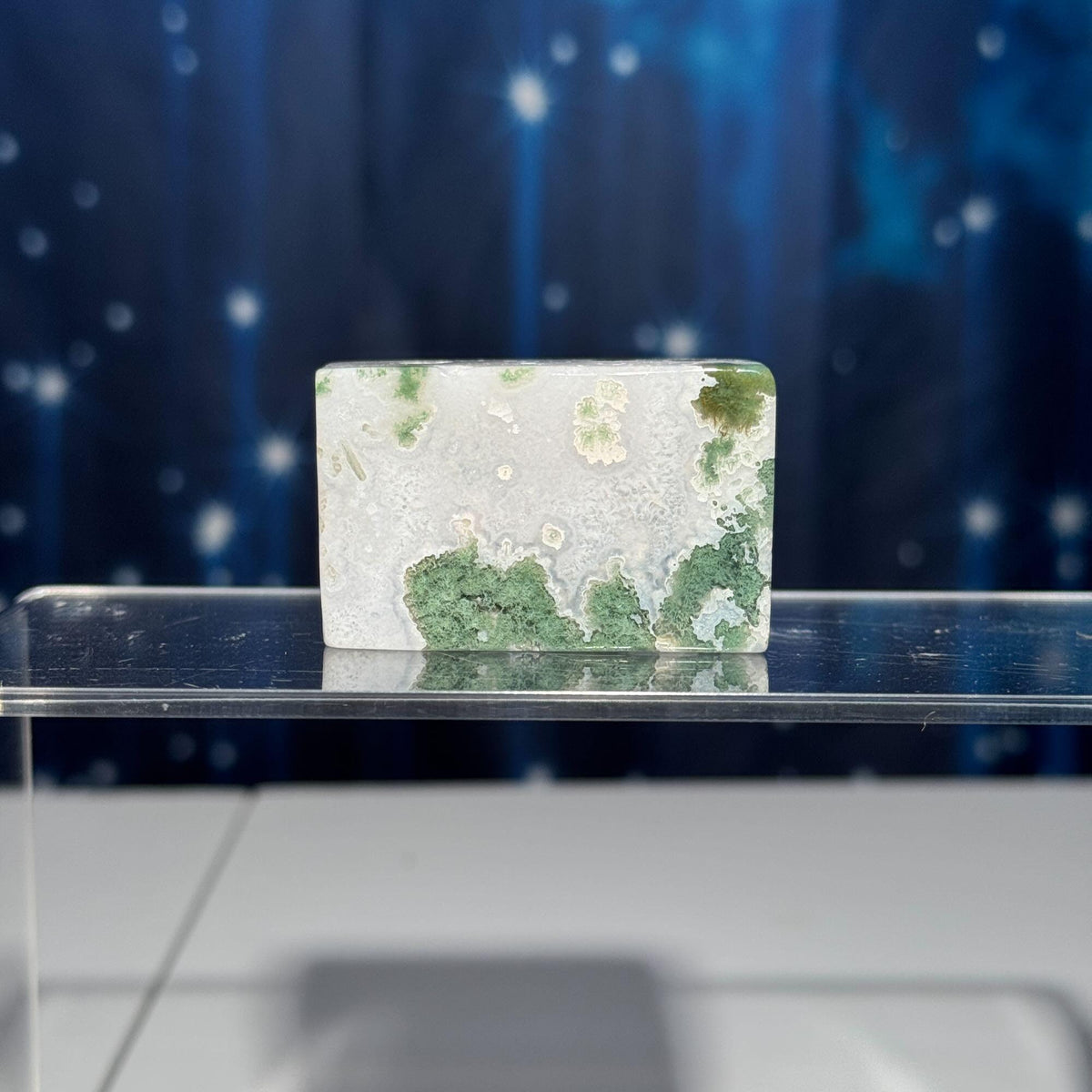 Moss Agate chunk | 2" long | 87 grams | rectangular Moss Agate